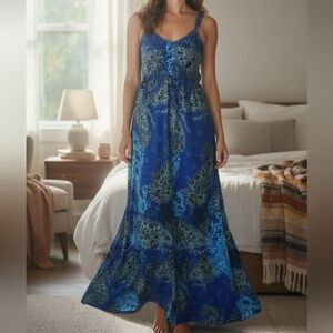 Elegant Blue Maxi Dress New Directions Size S